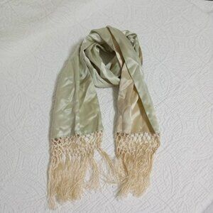 Casual Corner 100% Silk Fringed Scarf Women